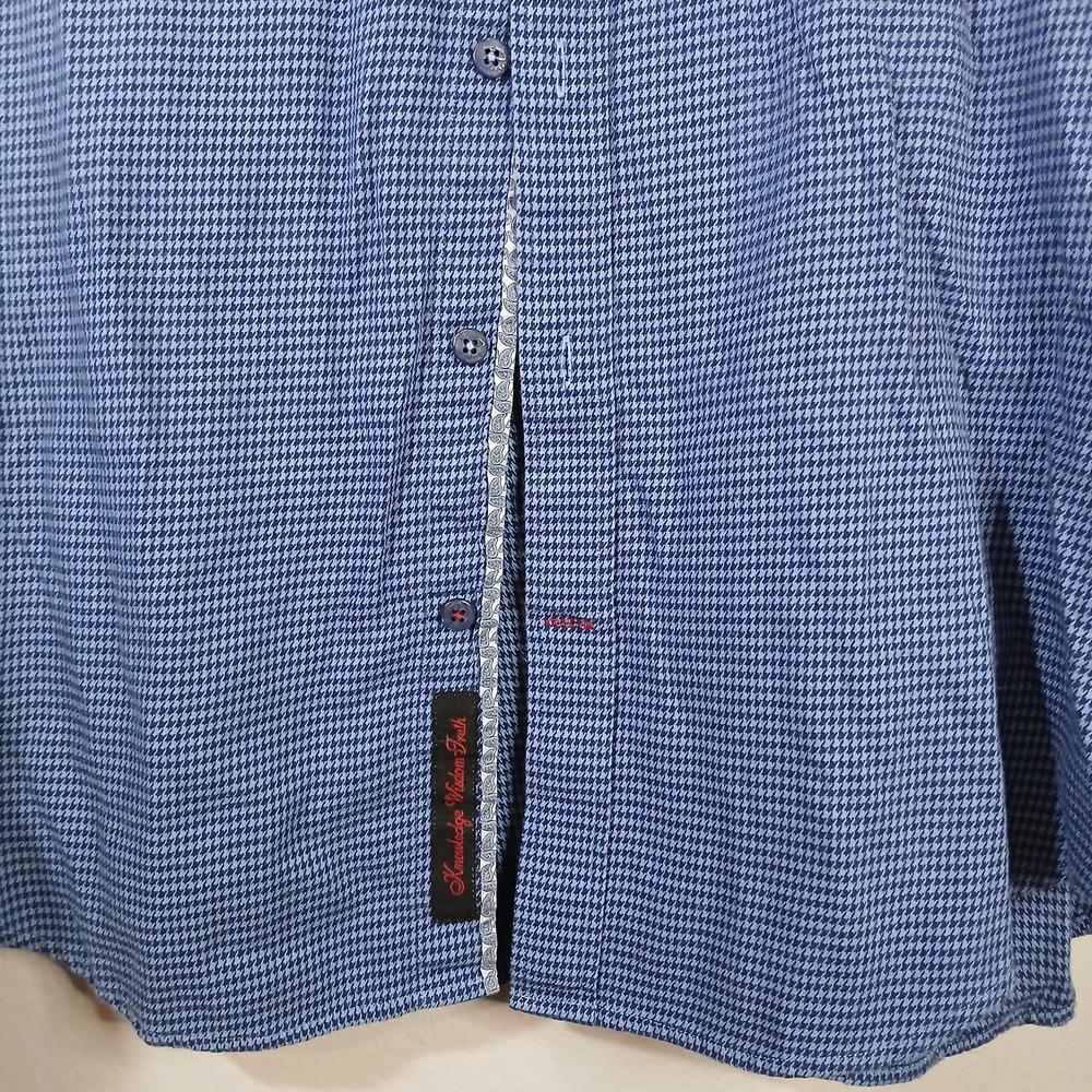 Robert Graham Shirt Mens XL Blue Modern American Tailored Fit Flip Cuff AB50 - Picture 5 of 12